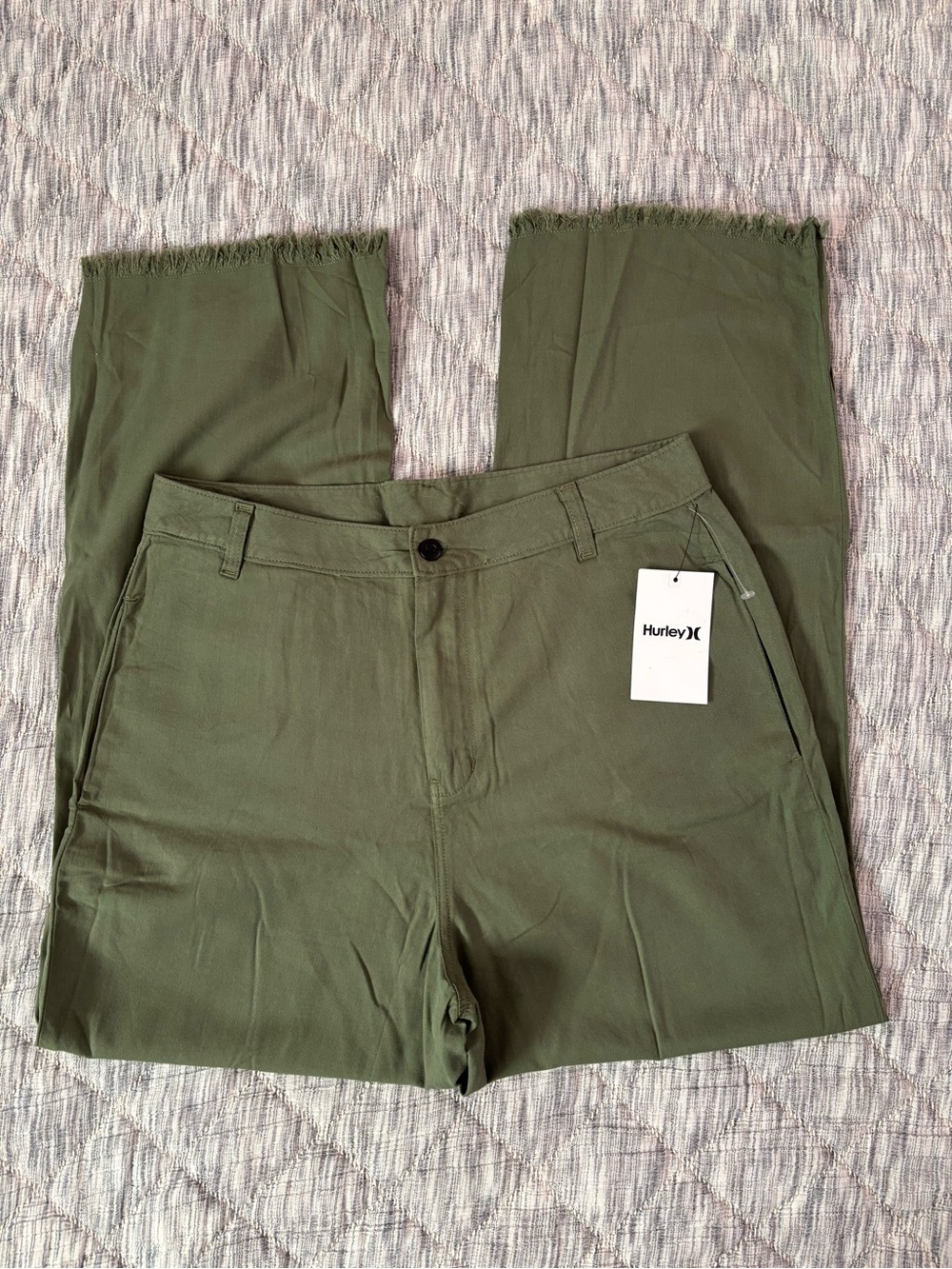 Hurley High Rise Wide Leg Pants In Oil Green Sz Medium NWT -